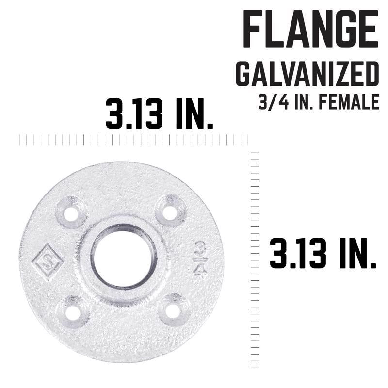 STZ Industries 3/4 in. FIP each Galvanized Malleable Iron Floor Flange - Case of 5