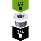 STZ Industries 3/4 in. MIP each X 1/4 in. D FIP Galvanized Malleable Iron Hex Bushing - Case of 5