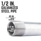 STZ Industries 1/2 in. MIP each X 1/2 in. D MIP Galvanized Steel Close Nipple