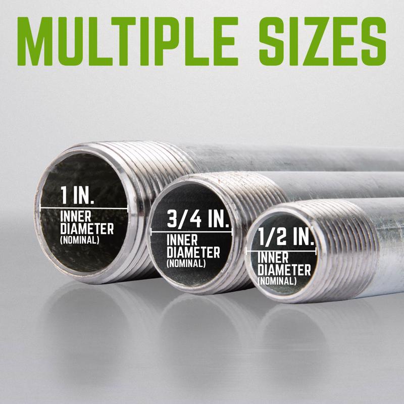 STZ Industries 1/2 in. MIP each X 1/2 in. D MIP Galvanized Steel 2 in. L Nipple