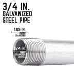 STZ Industries 3/4 in. MIP each X 3/4 in. D MIP Galvanized Steel Close Nipple - Case of 5