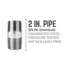 STZ Industries 3/4 in. MIP each X 3/4 in. D MIP Galvanized Steel 2 in. L Nipple - Case of 5