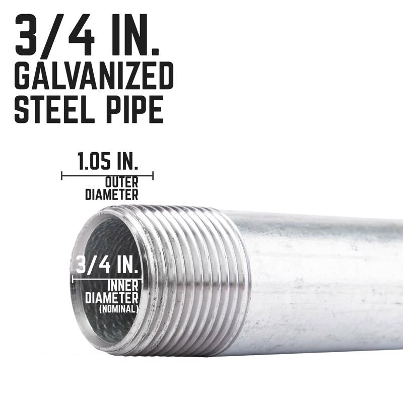 STZ Industries 3/4 in. MIP each X 3/4 in. D MIP Galvanized Steel 2 in. L Nipple - Case of 5