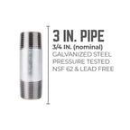 STZ Industries 3/4 in. MIP each X 3/4 in. D MIP Galvanized Steel 3 in. L Nipple - Case of 5