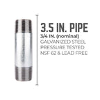 STZ Industries 3/4 in. MIP each X 3/4 in. D MIP Galvanized Steel 3-1/2 in. L Nipple - Case of 5