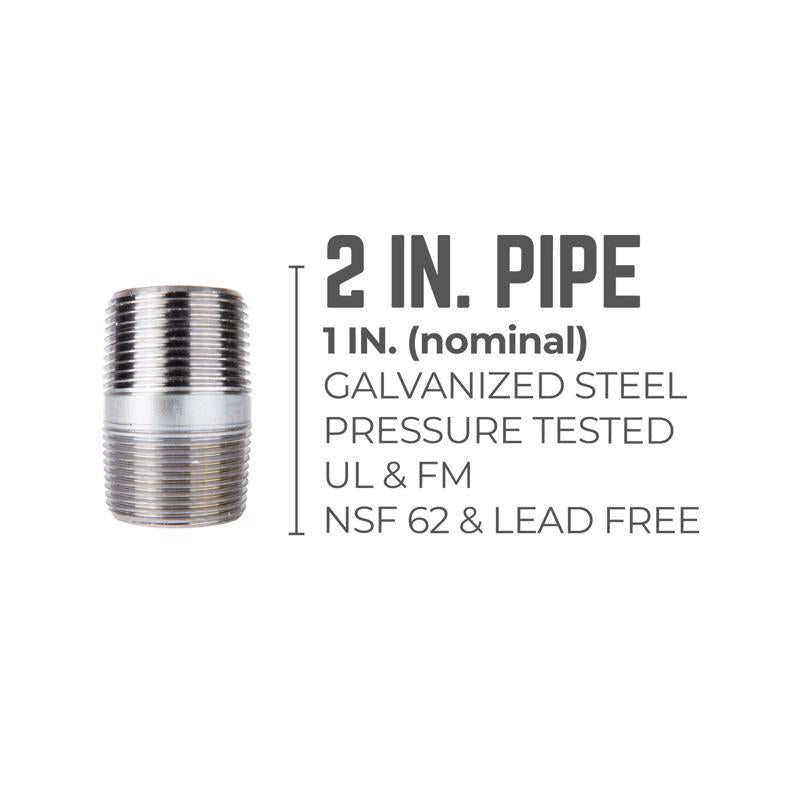 STZ Industries 1 in. MIP each X 1 in. D MIP Galvanized Steel 2 in. L Nipple - Case of 5