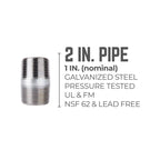 STZ Industries 1 in. MIP each X 1 in. D MIP Galvanized Steel 2 in. L Nipple - Case of 5