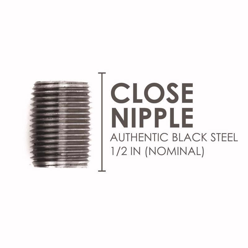 STZ Industries 1/2 in. MIP each X 1/2 in. D MIP Black Steel Close Nipple - Case of 5