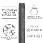 STZ Industries 1/2 in. MIP each X 1/2 in. D MIP Black Steel Close Nipple - Case of 5