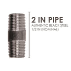 STZ Industries 1/2 in. MIP each X 1/2 in. D MIP Black Steel 2 in. L Nipple - Case of 5