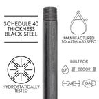 STZ Industries 1/2 in. MIP each X 1/2 in. D MIP Black Steel 2 in. L Nipple - Case of 5