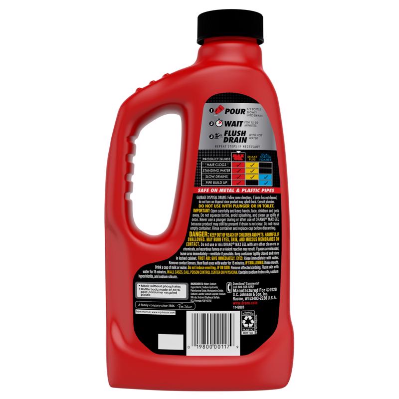 Drano Professional Strength Gel Clog Remover 32 oz - Case of 12
