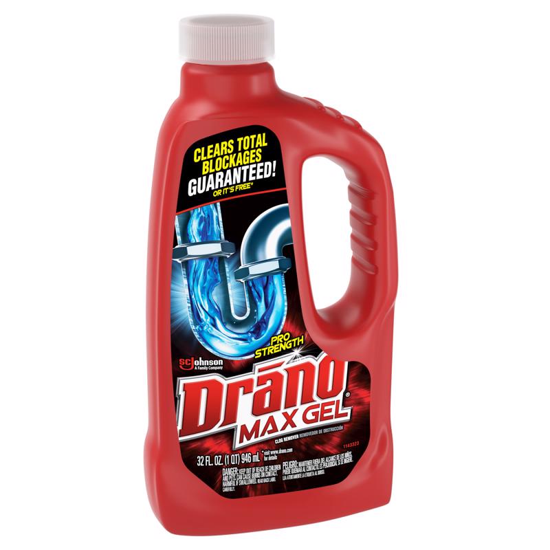 Drano Professional Strength Gel Clog Remover 32 oz - Case of 12