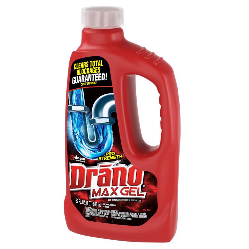 Drano Professional Strength Gel Clog Remover 32 oz - Case of 12