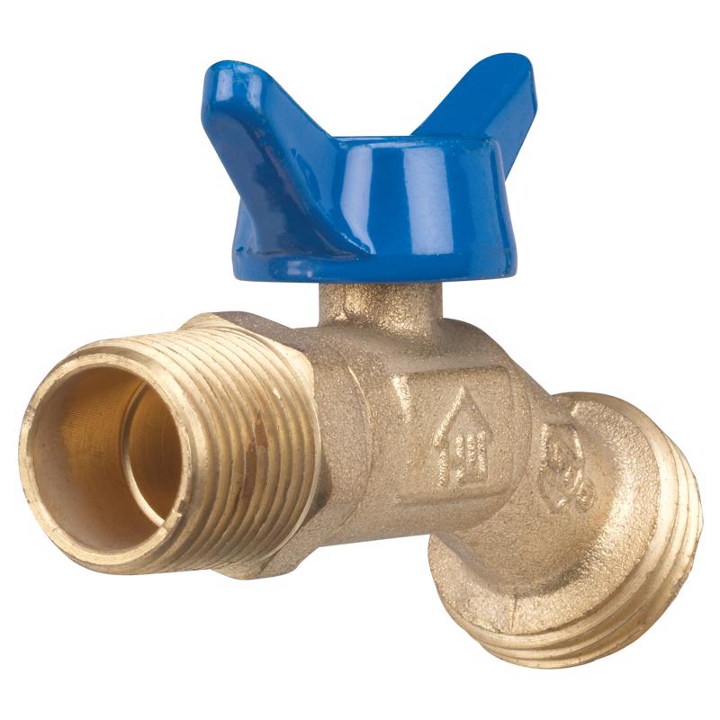 Homewerks 1/2 in. MIP in. X 3/4 in. Garden Hose Thread Brass No-Kink Hose Bibb