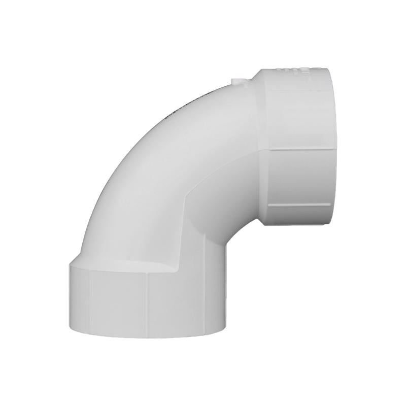 Charlotte Pipe Schedule 40 3 in. Hub X 3 in. D Hub PVC 90 Degree Elbow 1 pk