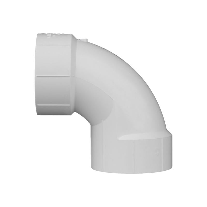 Charlotte Pipe Schedule 40 3 in. Hub X 3 in. D Hub PVC 90 Degree Elbow 1 pk