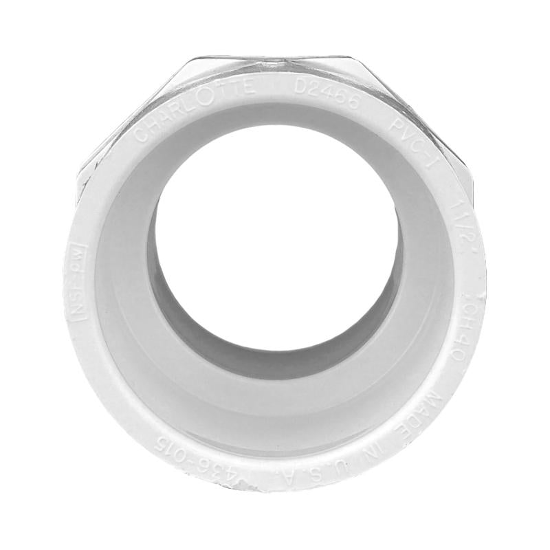 Charlotte Pipe Schedule 40 1-1/2 in. Slip X 1-1/2 in. D MPT PVC Pipe Adapter 1 pk - Case of 25