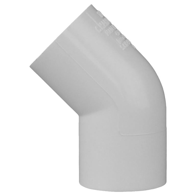 Charlotte Pipe Schedule 40 1/2 in. Slip X 1/2 in. D Slip PVC 45 Degree Elbow 1 pk - Case of 25
