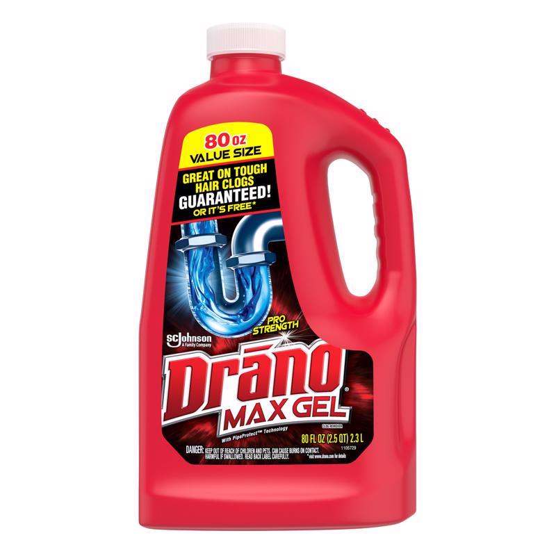 Drano Professional Strength Gel Clog Remover 80 oz - Case of 6