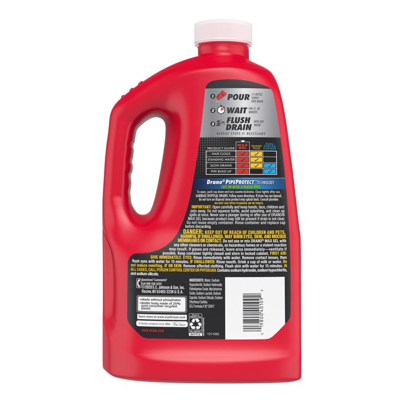 Drano Professional Strength Gel Clog Remover 80 oz - Case of 6