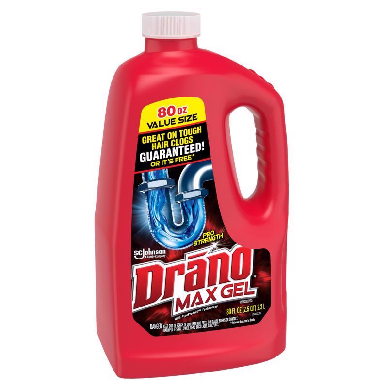 Drano Professional Strength Gel Clog Remover 80 oz - Case of 6
