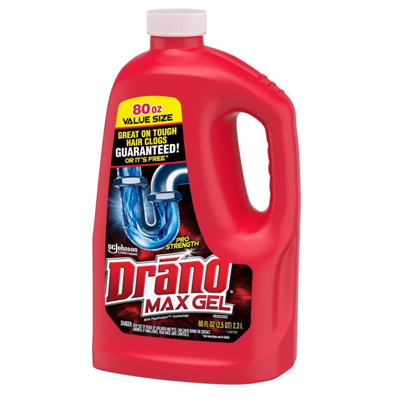Drano Professional Strength Gel Clog Remover 80 oz - Case of 6