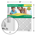 NaturalAire 18 in. W X 20 in. H X 1 in. Synthetic 8 MERV Pleated Air Filter 1 pk - Case of 12