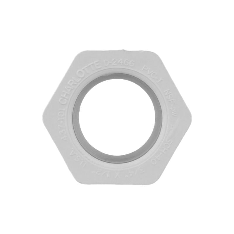 Charlotte Pipe Schedule 40 3/4 in. Spigot X 1/2 in. D Slip PVC Reducing Bushing 1 pk - Case of 25