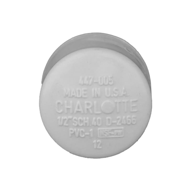 Charlotte Pipe Schedule 40 1/2 in. Slip PVC Cap 1 pk - Case of 25