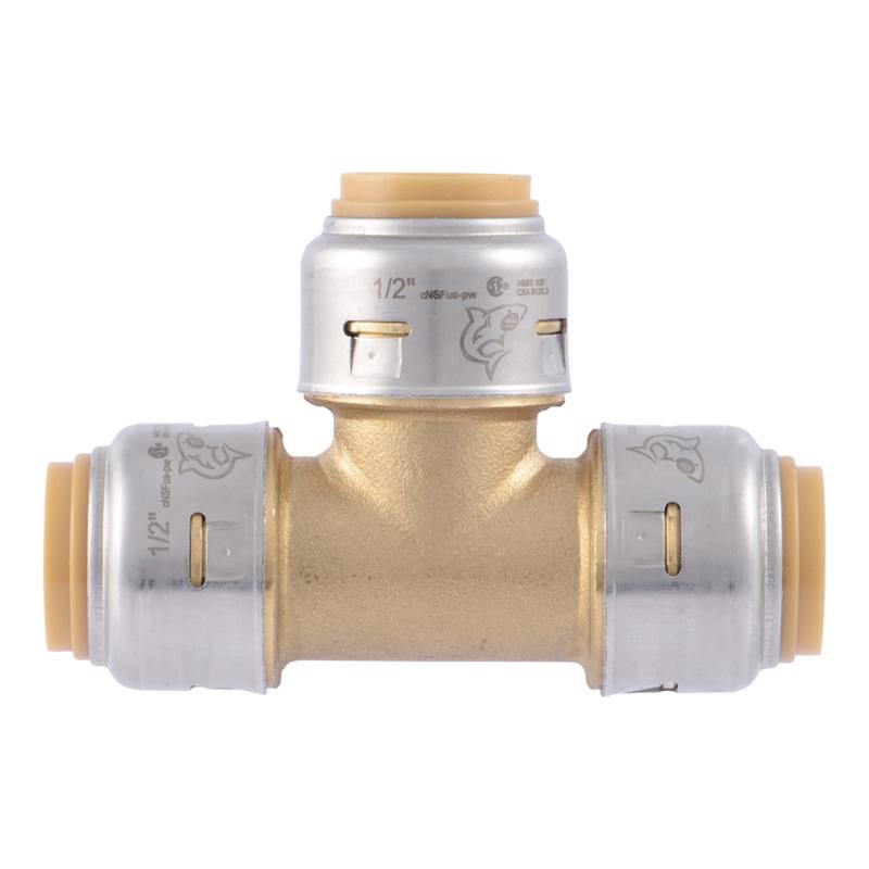 SharkBite Push to Connect 1/2 in. PTC each X 1/2 in. D Brass Tee