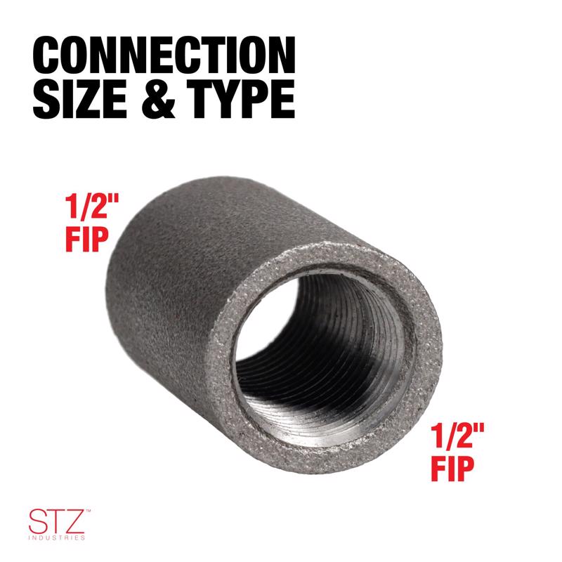 STZ Industries 1/2 in. FIP each X 1/2 in. D FIP Black Steel Coupling