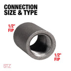 STZ Industries 1/2 in. FIP each X 1/2 in. D FIP Black Steel Coupling