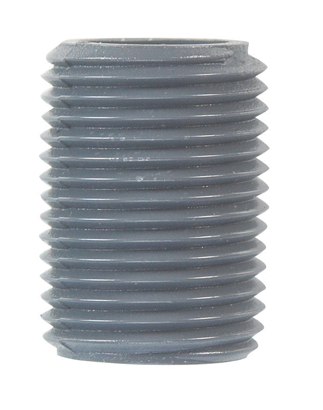 B&K Schedule 80 1/2 in. MIP X 1/2 in. D MIP PVC Close Nipple 1 pk - Case of 10