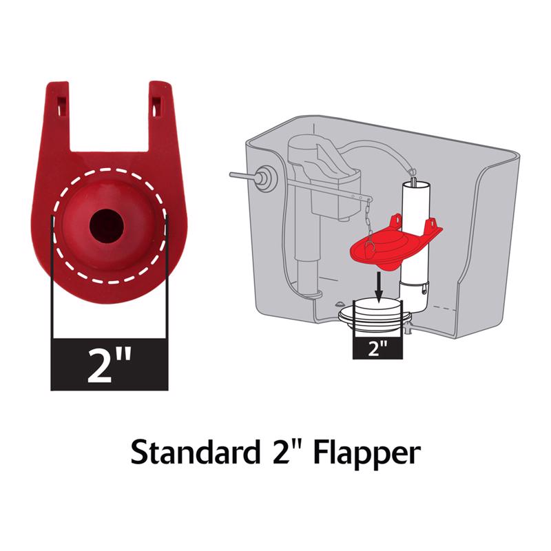 Korky Plus Universal 2 Inch Toilet Flapper Red