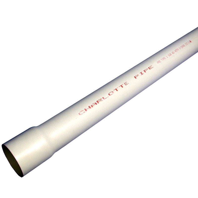 Charlotte Pipe Schedule 40 PVC Pressure Pipe 1 in. D X 20 ft. L Bell 450 psi - Case of 10