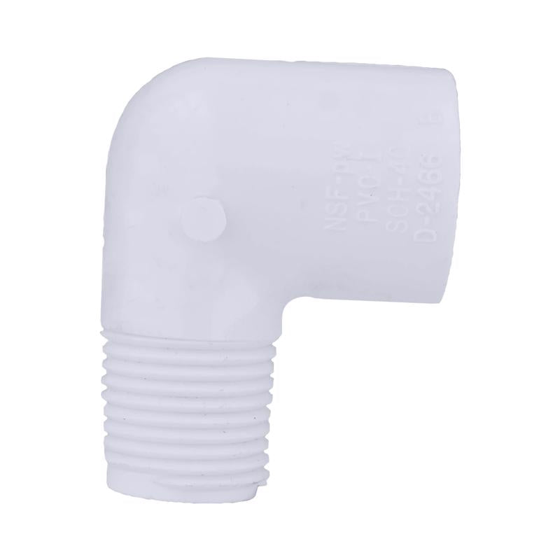 Charlotte Pipe Schedule 40 1/2 in. MPT X 1/2 in. D MPT PVC Street Elbow 1 pk - Case of 25