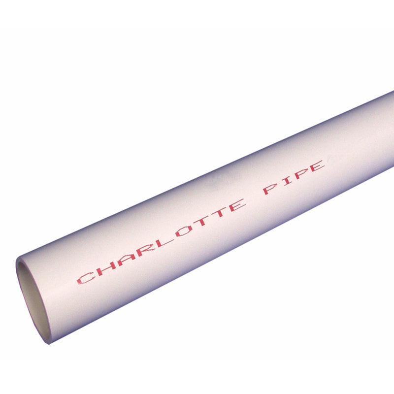 Charlotte Pipe Schedule 40 PVC Pressure Pipe 1/2 in. D X 10 ft. L Plain End 600 psi - Case of 10
