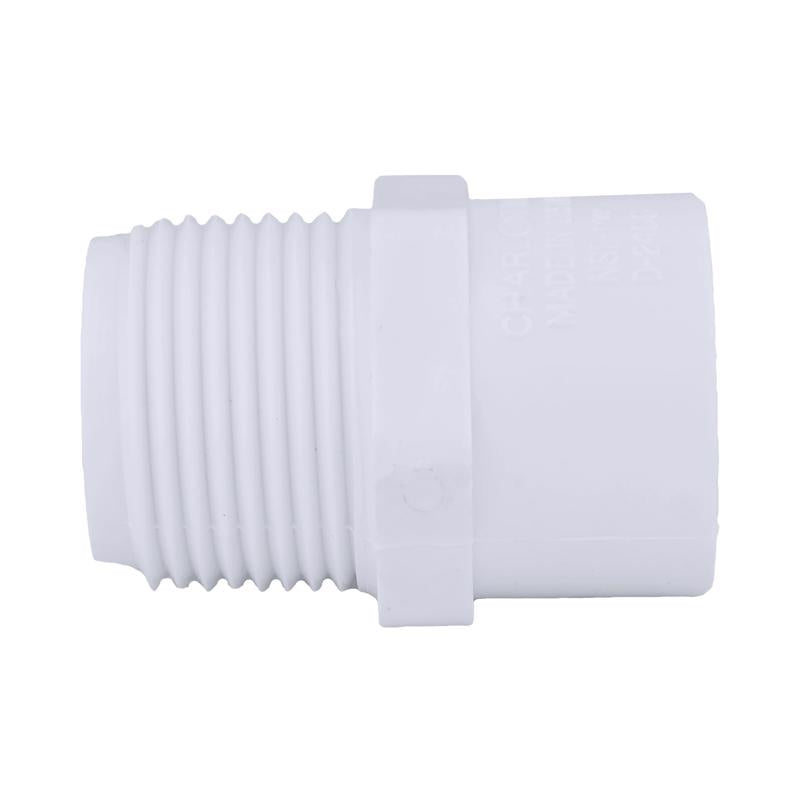 Charlotte Pipe Schedule 40 3/4 in. MPT X 1/2 in. D Slip PVC Pipe Adapter 1 pk - Case of 25