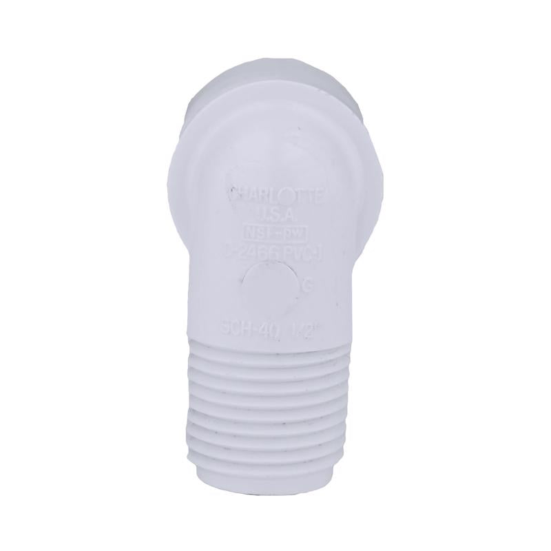 Charlotte Pipe Schedule 40 1/2 in. Slip X 1/2 in. D MPT PVC Street Elbow 1 pk - Case of 25