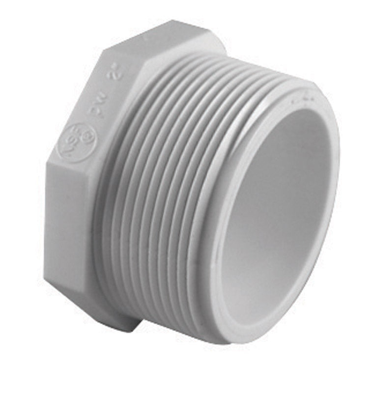 Charlotte Pipe Schedule 40 1/2 in. MPT X 1/2 in. D FPT PVC Plug 1 pk - Case of 25