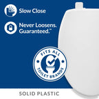 Mayfair by Bemis Caswell Slow Close Elongated White Plastic Toilet Seat - Case of 4