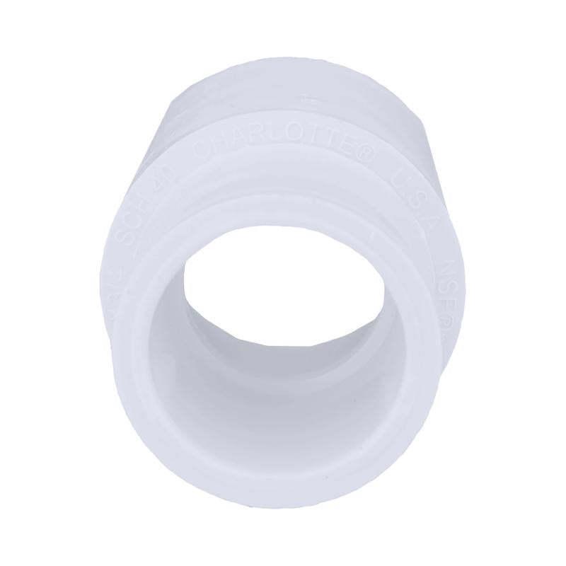 Charlotte Pipe Schedule 40 1 in. Slip X 3/4 in. D Slip PVC Coupling 1 pk