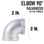 STZ Industries 3/4 in. FIP each X 3/4 in. D FIP Galvanized Malleable Iron 90 Degree Elbow