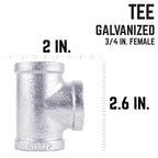 STZ Industries 3/4 in. FIP each X 3/4 in. D FIP 3/4 in. D FIP Galvanized Malleable Iron Tee - Case of 5