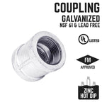 STZ Industries 1/2 in. FIP each X 1/2 in. D FIP Galvanized Malleable Iron Coupling - Case of 5