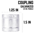 STZ Industries 1/2 in. FIP each X 1/2 in. D FIP Galvanized Malleable Iron Coupling - Case of 5