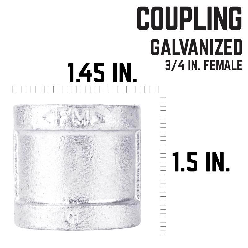 STZ Industries 3/4 in. FIP each X 3/4 in. D FIP Galvanized Malleable Iron Coupling - Case of 5