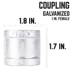 STZ Industries 1 in. FIP each X 1 in. D FIP Galvanized Malleable Iron Coupling - Case of 5