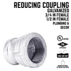 STZ Industries 3/4 in. FIP each X 1/2 in. D FIP Galvanized Malleable Iron Reducing Coupling - Case of 5